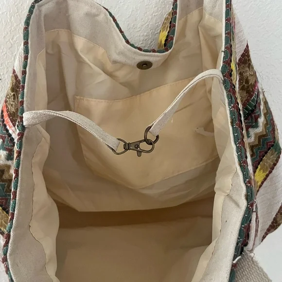 Multicolor Patterned Tote Bag - Picture 8 of 11